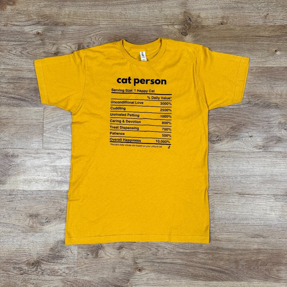 Cat Lady Box Tultex Yellow Gold Cat Person T-Shirt Kitty Cats Medium Nutrition